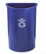 New Rubbermaid Commercial Half-Round Recycling Container 3520-73 BLUE 